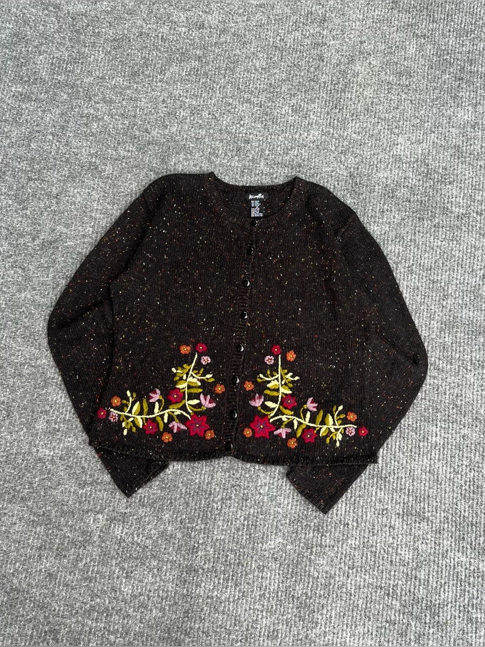 Y2K Embroidered Floral Cardigan